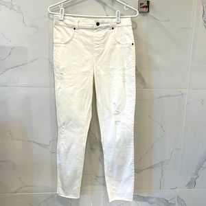 HUE Ripped Denim High Rise Pants - Size Medium